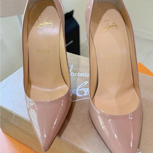 Christian Louboutin Women's Patent Leather Pumps - Nude - Picture 2 of 5